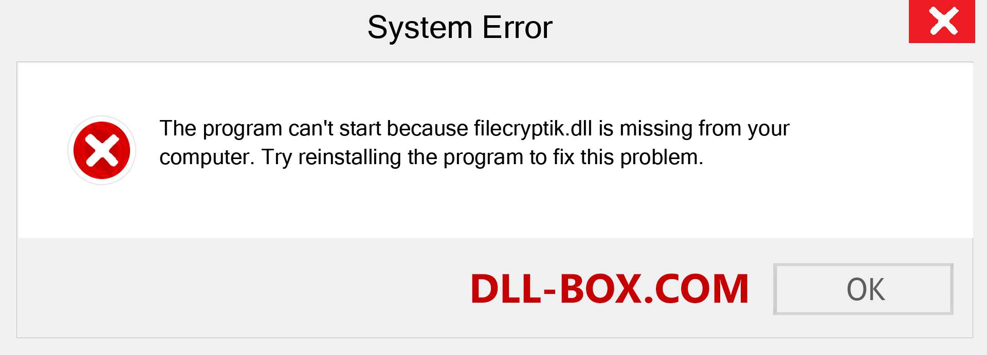  filecryptik.dll file is missing?. Download for Windows 7, 8, 10 - Fix  filecryptik dll Missing Error on Windows, photos, images